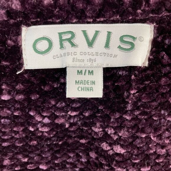 Orvis Purple Polyester Chenille Sweater Size M EUC - Picture 7 of 8